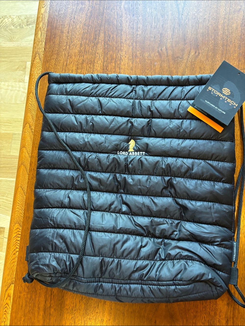 NWT StormTech Outdoor Quilted Puffer Drawstring Cinch Sack Backpack Black 14x14